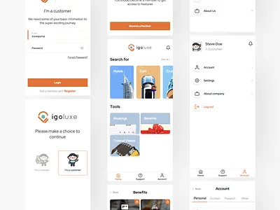 Mobile App [ Travel Service ] app app design benefits clean ui interface ios mobile relax reservation simple ui ux