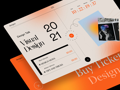 Design Event Website app application design design event elegant event figma grotesque landing minimal orange retro serif ticket ui ux vintage visual design web website