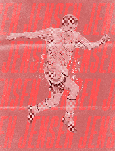 John Jensen arsenal denmark design football hummel illustration soccer texture type typography