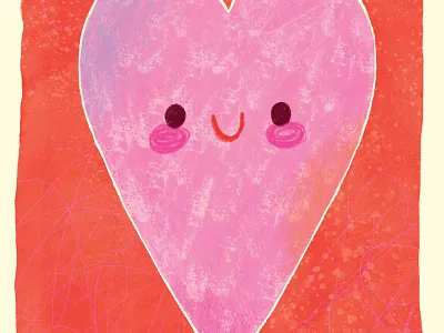 Cute Valentines Heart Illustration cute drawing greeting card heart illustration licensing mixed media pencil watercolor