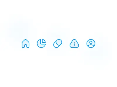 Polar - Glyph Exploration app biploar clean design glyph home icons ios iphone lines medical medication mental health minimal pill profile simple stats tab bar ui