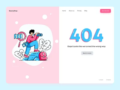 404 Concept Page Daily UI app daily ui dailyui design digital flat illustration minimal ui ux web website