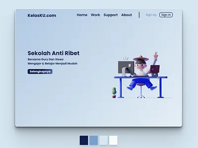 KelasKu.com blue class course landingpage learning web website