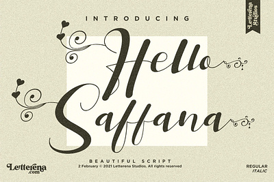 Hello Saffana - Beautiful Lovely Script Font branding design font font design fonts icon illustration lettering logo script font typography