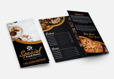 Restaurant Tri Fold Brochure Design Template abstract alfaysal360 banglarfreelancer bi fold brochure brochure design brochure template catalogue design food brochure food menu menu print printing restaurant brochure restaurant menu restaurant menu design tri fold tri fold brochure z fold