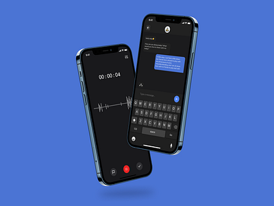 Chat and voice note feature app app design chat chatbot message minimal mobile app mobile design mobile ui mockup record voice