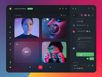 Called-Video Call App app branding call chat conference dark dark mode facetime meeting meeting app mobile people product design room ui uxdesign vdeo call web app web design zoom