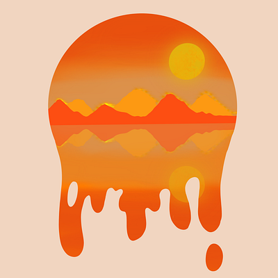 sunset orange procreate reflection shades sunset sunset and silhouette sunset illustration