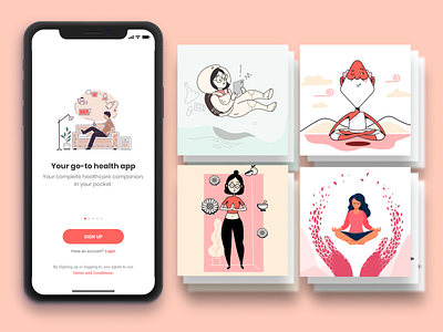 Creating a visual style for 1mg app art branding clean design icon illustration ui ux web