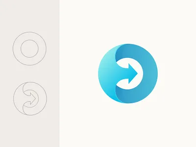 Letter O + Arrow 3d abstract blue brand logo branding clean concept creative gradient illustration letter logo letter mark letter o logo logo design soft vector wave