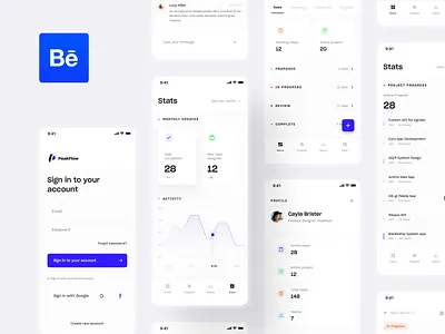 PeakFlow - Task management app on Behance behance project dynamic web app graph ui minimal web app profile ui project management app project management web app stat stat app task app task ios task list task management app task management web task management web app task mobile app web app