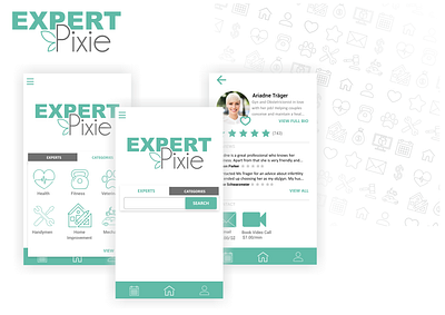 Expert Pixie advice app booking expert helping professionals uidesign uiux user interface