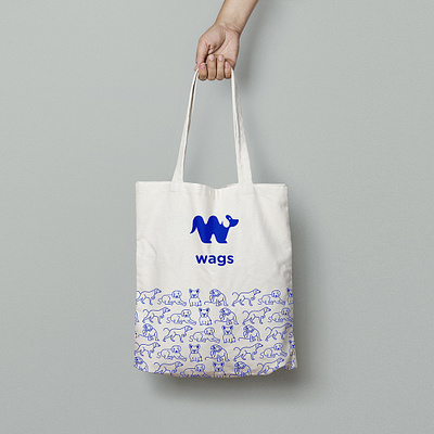 Wags Tote Bag branding design icon icons illustration logo vector wags