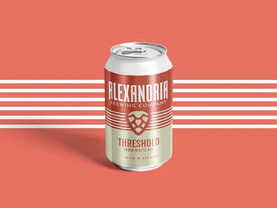 Threshold Can alexandria beer beer art beer branding beer can beer label brew brewery brewery branding brewery logo brewing brewing company can hop kentucky label label design label packaging orange threshold