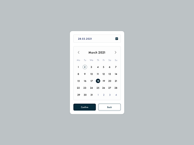 Date Picker - Daily UI #80 daily 100 challenge daily ui dailyui dailyui080 dailyuichallenge dashboard day day picker design dizzarro design wordpress wordpress development