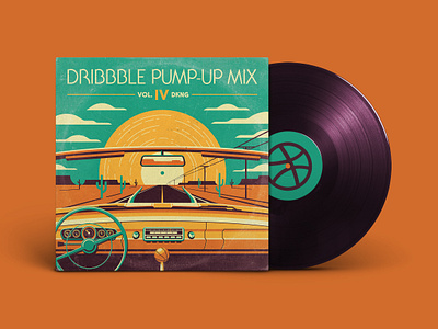 Dribble Pump-Up Mix (Vo. IV) cactus clouds dan kuhlken desert dkng dkng studios dribbble geometric illustration mesa nathan goldman playlist pump up mix roadtrip sun texture vector vinyl