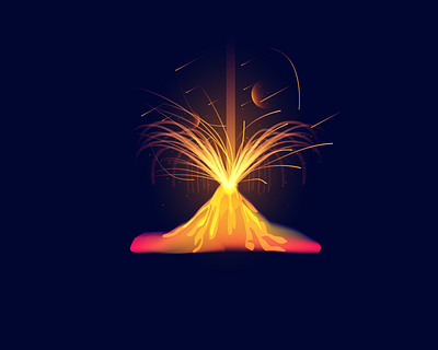 Volcano blick graphicdesign illustration space star vector volcano