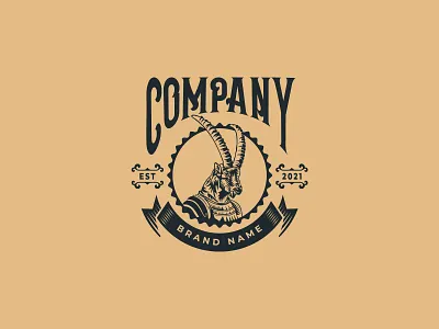 Mountain Goat Knight Logo branding icon illustration logo vector