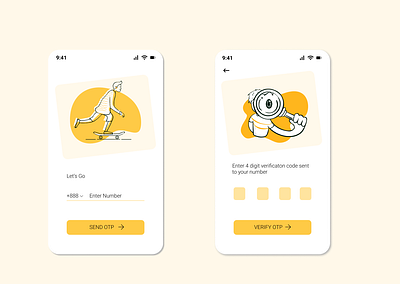 Login via OTP Screen UI design design app designer icon login screen ui