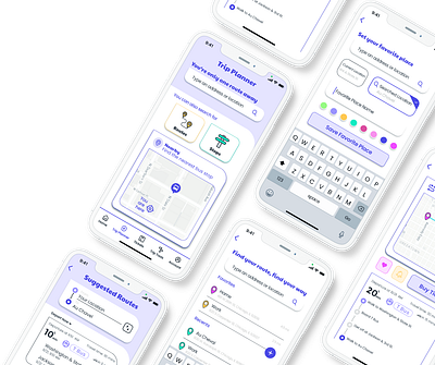 Route.It Transit App app design mobile transit app transition transportation app ui ux