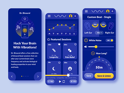 Binaural App Concept app app design application binaural design simple ui ux