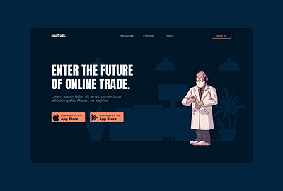 landing page trading platform illustration typography ui ui design webdesign website design