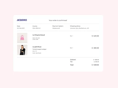 Email Receipt 017 challenge daily 100 challenge daily ui dailyui dailyuichallenge design email email receipt ui web design website design
