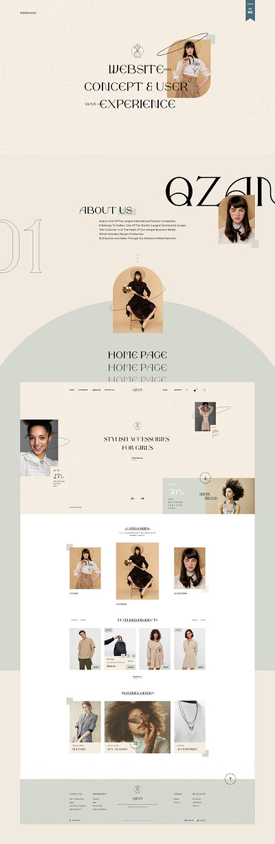 About Us Qzan about us branding design fashion homepage slider style typography ui ux vintage web design webdesign website