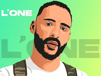 L'one singer portrait design gradient illustration man portrait portrait art portraits singer