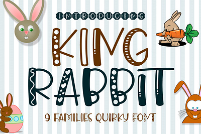 King Rabbit Playful Font children font cute font display font fashion fonts fun font handwriting handwritten heart font lettering logo font logotype minimalist font playful font quirky font school font script script font typeface typography