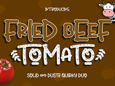 Fried Beef Tomato - Solid and Brush Display Font brush font cartoon font children font comic font crafty font cute font display font fun font handwriting handwritten lettering logo font playful font quirky font school font