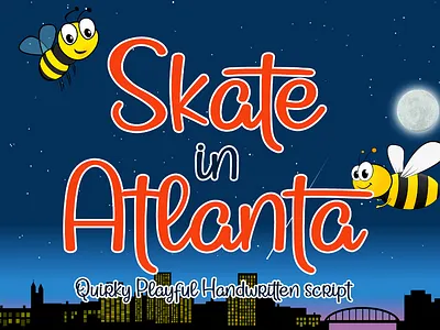 Skate In Atlanta - Playful Handwritten Font brush font cartoon font children font comic font crafty font cute font display font fun font handwriting handwritten lettering logo font playful font quirky font school font
