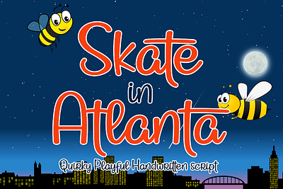 Skate In Atlanta - Playful Handwritten Font brush font cartoon font children font comic font crafty font cute font display font fun font handwriting handwritten lettering logo font playful font quirky font school font