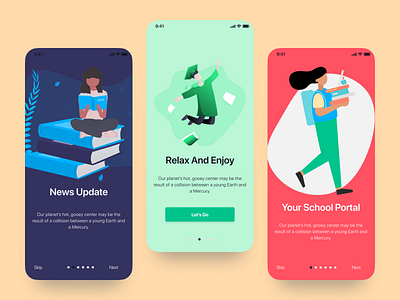 Smart School Onboarding Page app beautiful design onboarding onboarding screens school splashscreen ui