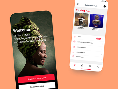 Africa Music Chart App africa app beautiful design ui