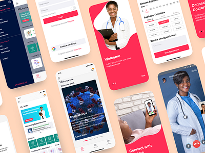 A Doctors App africa app beautiful design login page onboarding screens splashscreen ui