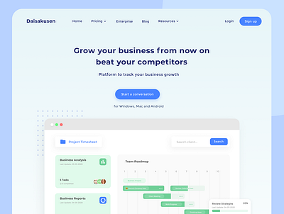 Daisakusen - Business Landing Page Concept branding dailyui figma figmadesign flat ui uidesign uiux web