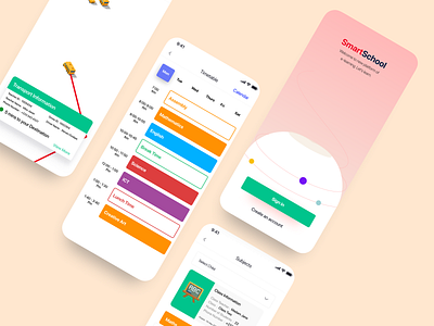 Smart School Timetable and Bus Tracking App africa app beautiful design routing splashscreen taxi app uber design ui