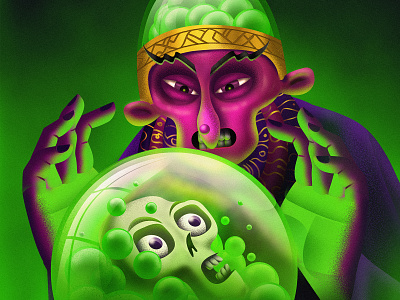 The Fortune colorful design digital painting digitalart drawing fortune teller illustration illustration art illustrator skull