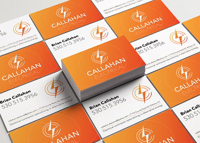 Business card-Callahan Electrical business card electrical orange print