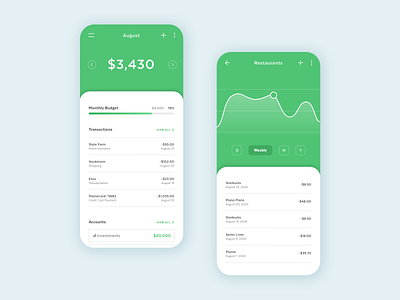 Budgeting App app bank bank app banking budget budget app budgeting finance finance app financial minimal minimalist mobile app ui ui design ux ux design vector