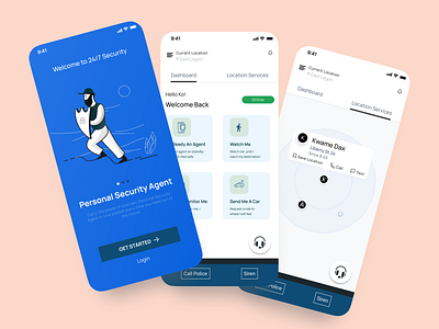 24/7 Security App app onboarding onboarding illustration onboarding screen onboarding ui security app