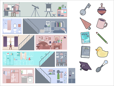 Keepsake Assets flat game game art game jam icons interior