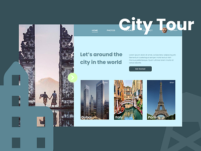 Dribble City Tour app design flat idnakhwat redesign studying thyratiara traveling app ui ux