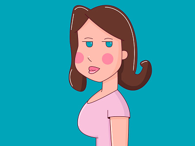 Vector portrait cartoon illustration portrait vector woman