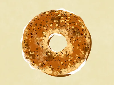 Bagel bagel everythingbagel foodillustration illustration procreate texture