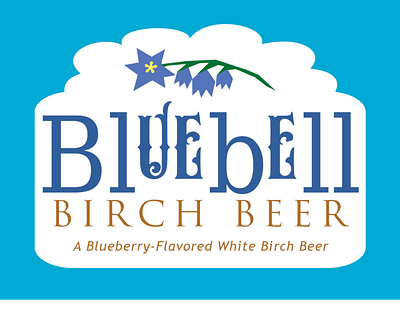 Bluebell Birch Beer Label beer bell birch blue blueberry branding design drink florals label logo soda