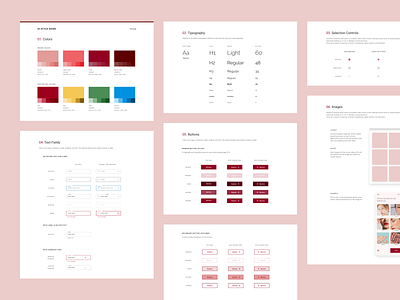 UI Style guide for Muse beauty design design system ecommerce figma flat iphone korean makeup minimal mobile modern pink product productdesign skincare style guide ui ui design ui style guide