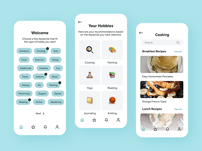 Hobby Randomizer App adobe xd android app clean colors design ios mobile mobile app ui ux