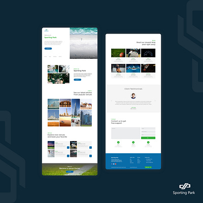 Sporting Park Landing Page UI/UX Design landing design landing page landing page design prototype travel uiux uiuxdesign uiuxdesigner